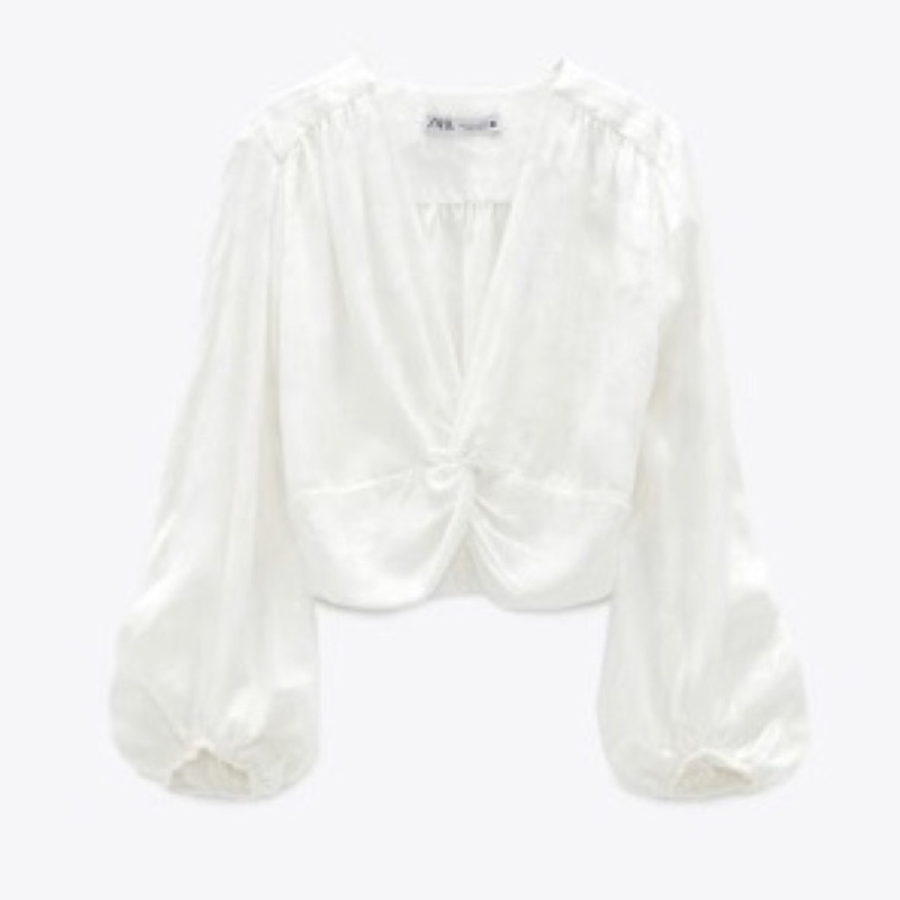 Zara silky crop full sleeve top